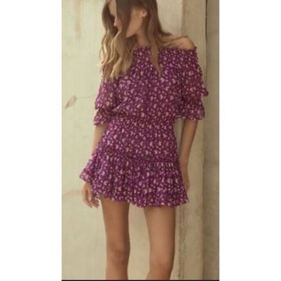 NWOT MISA Los Angelas Marisol Dress in Purple Floral, $350, Small - Picture 2 of 9